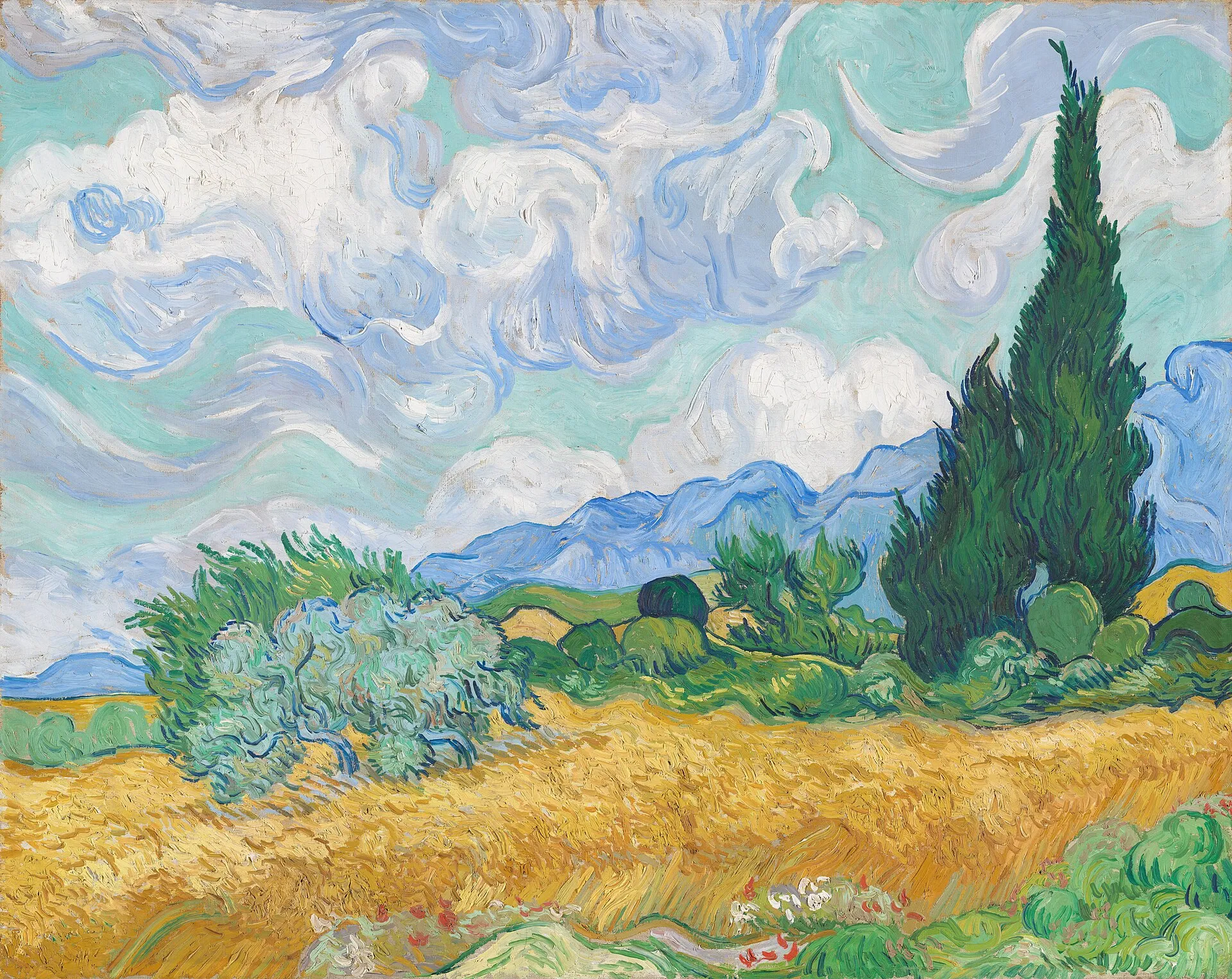 A Wheatfield, with Cypresses — Vincent van Gogh